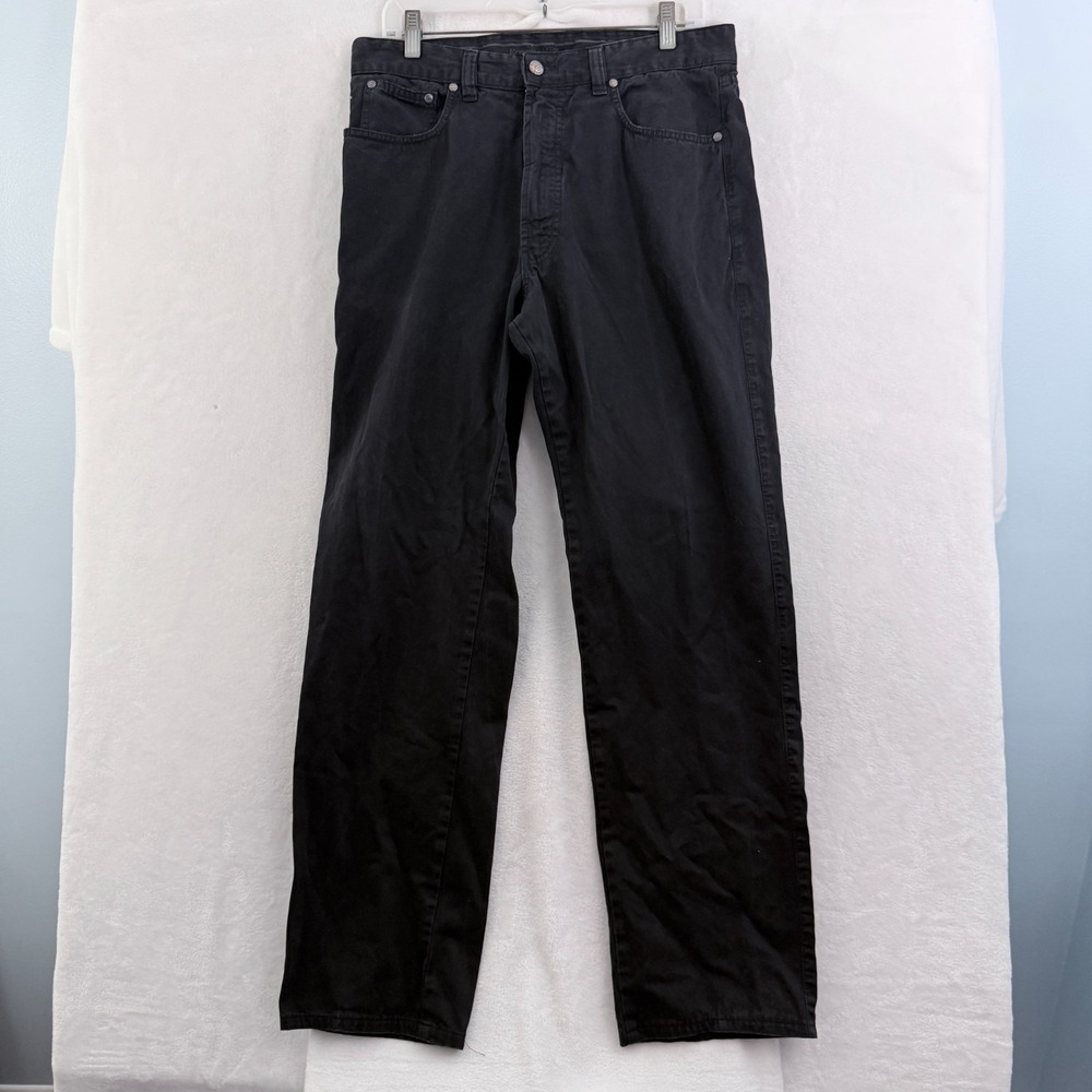 Ermernegildo Zegna Chino Pants Mens 34 (32x31) Black Straight Leg